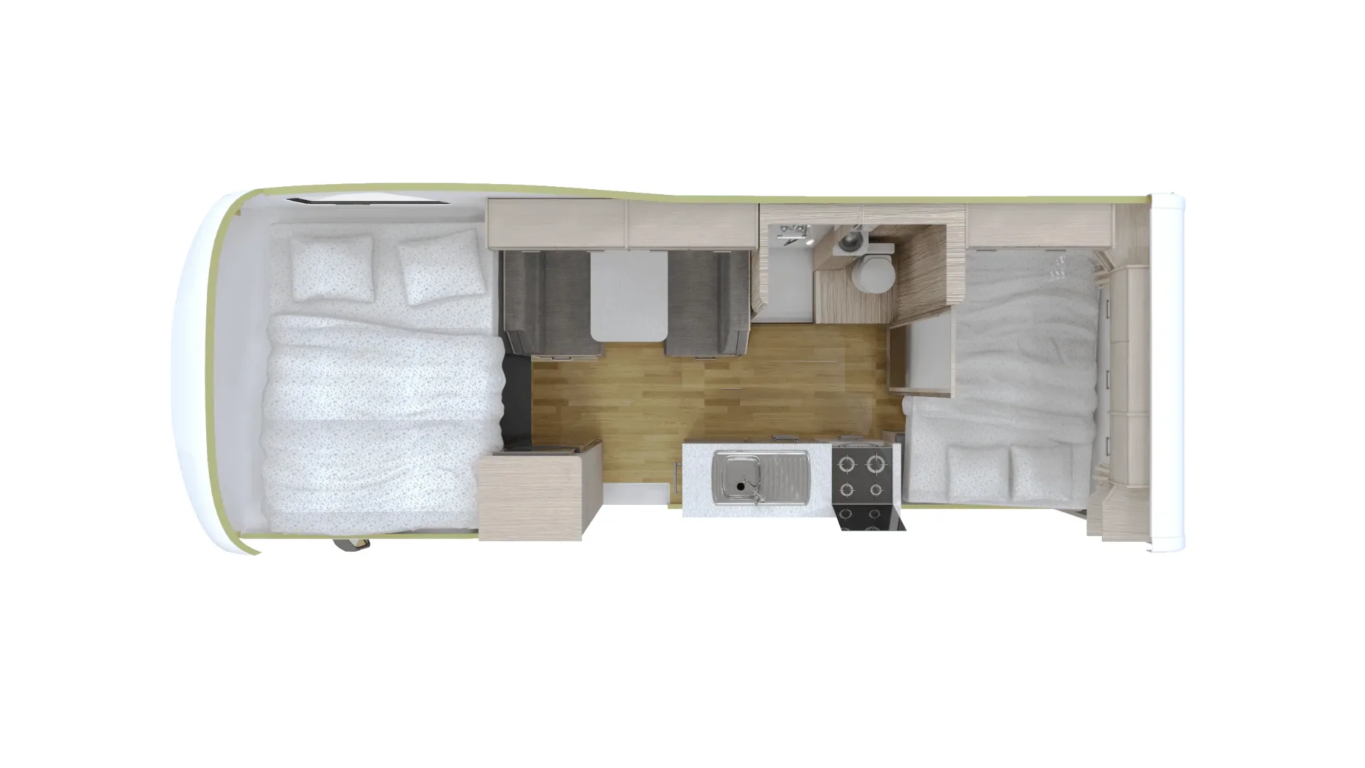 Cruisin 4 Berth Seeker night floor plan, Australia