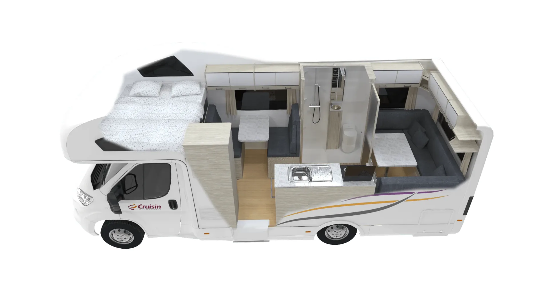 Cruisin 6 Berth Deluxe day floor plan, Australia