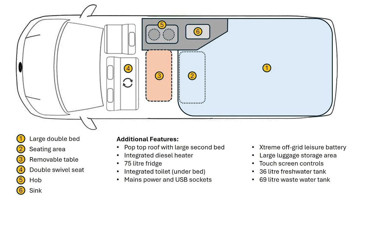 Spaceships Cosmo VW night floor plan, New Zealand