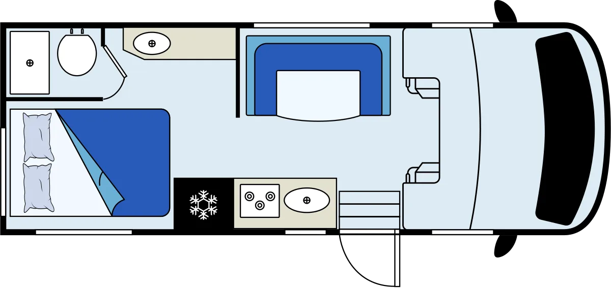 CanaDream Compact Motorhome day floor plan, Canada