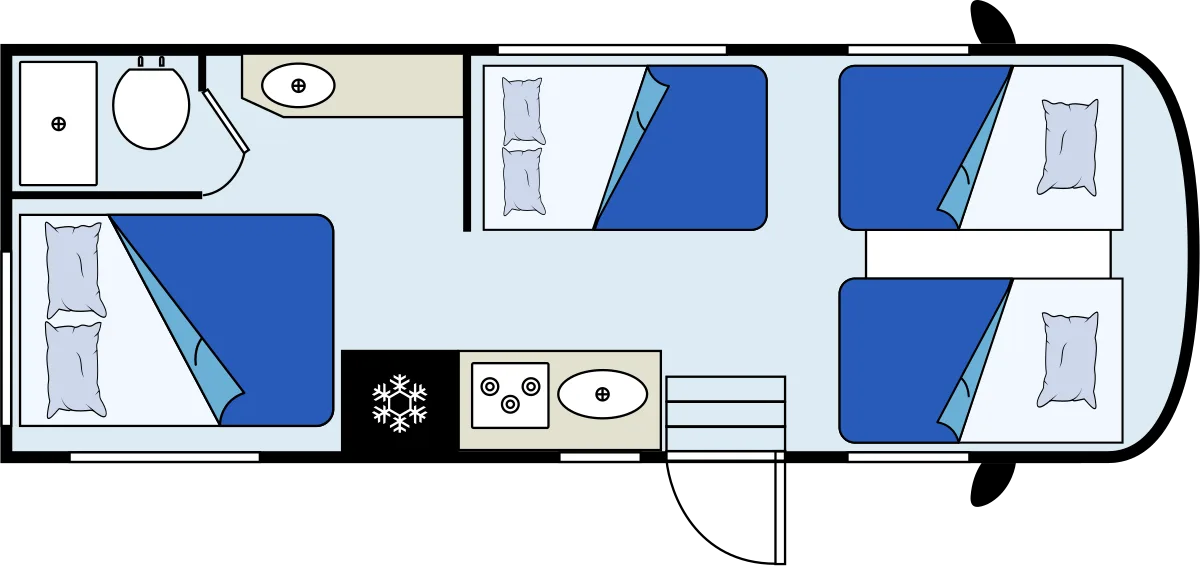 CanaDream Compact Motorhome night floor plan, Canada