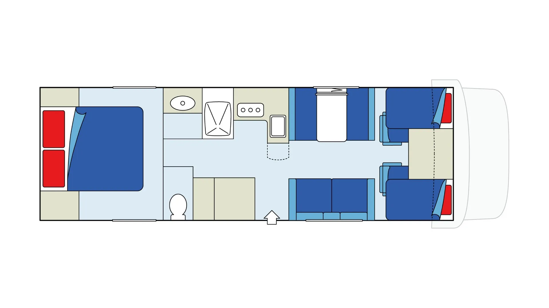 CanaDream Midi Motorhome day floor plan, Canada