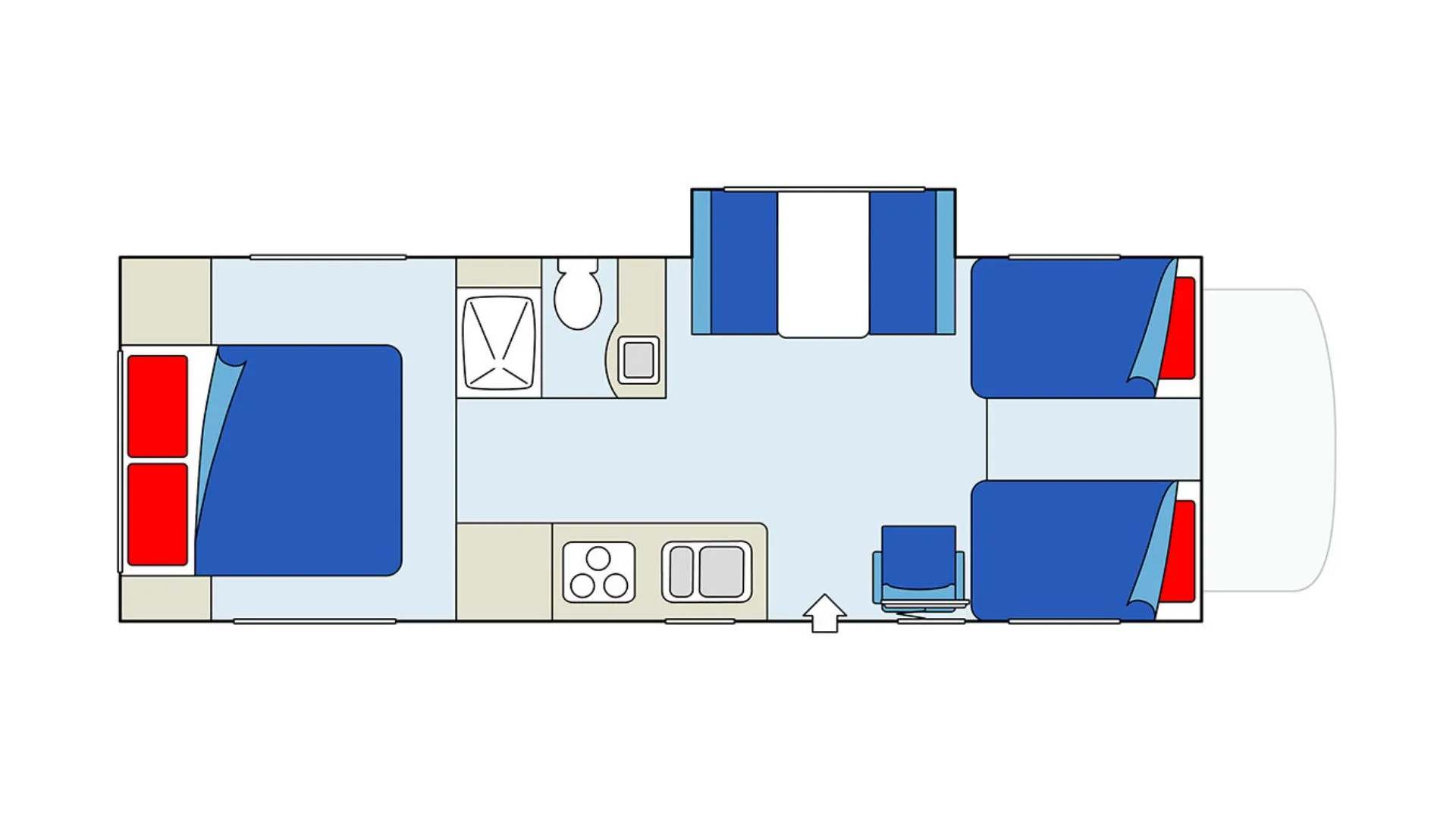 CanaDream Maxi Motorhome day floor plan, Canada