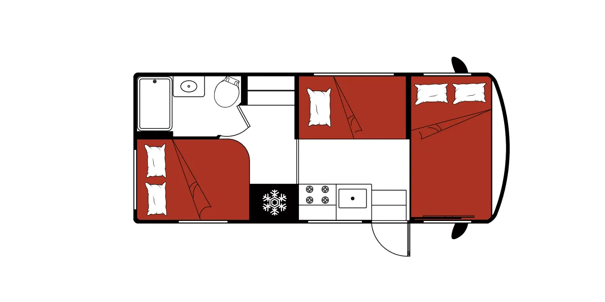 El Monte Class C Small night floor plan, USA