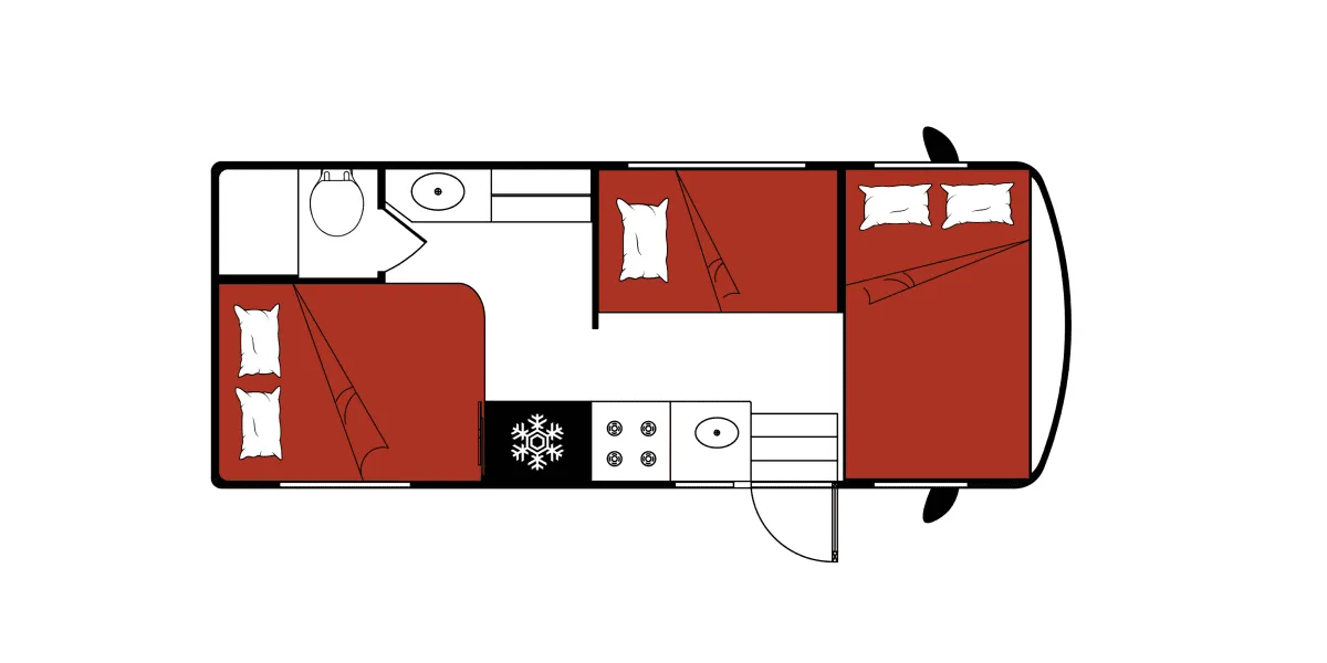 El Monte Class C Medium night floor plan, USA
