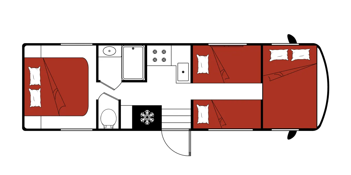El Monte Class C Large night floor plan, USA