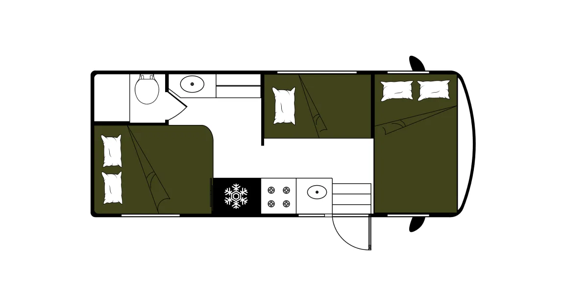 Mighty Class C Medium night floor plan, USA