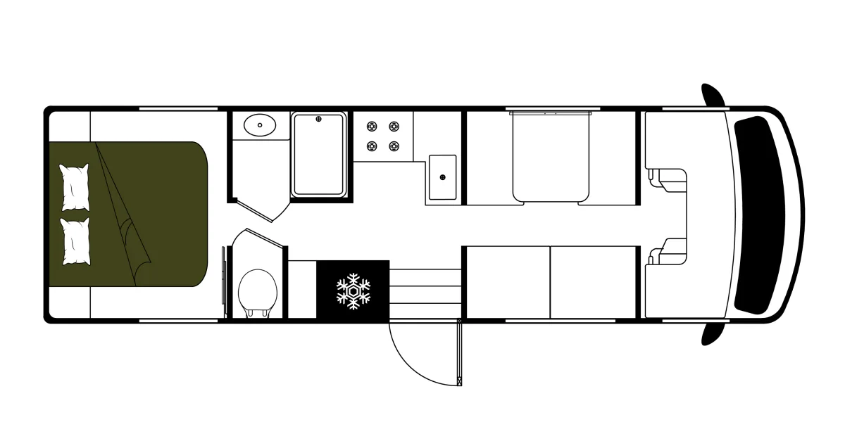 Mighty Class C Large day floor plan, USA