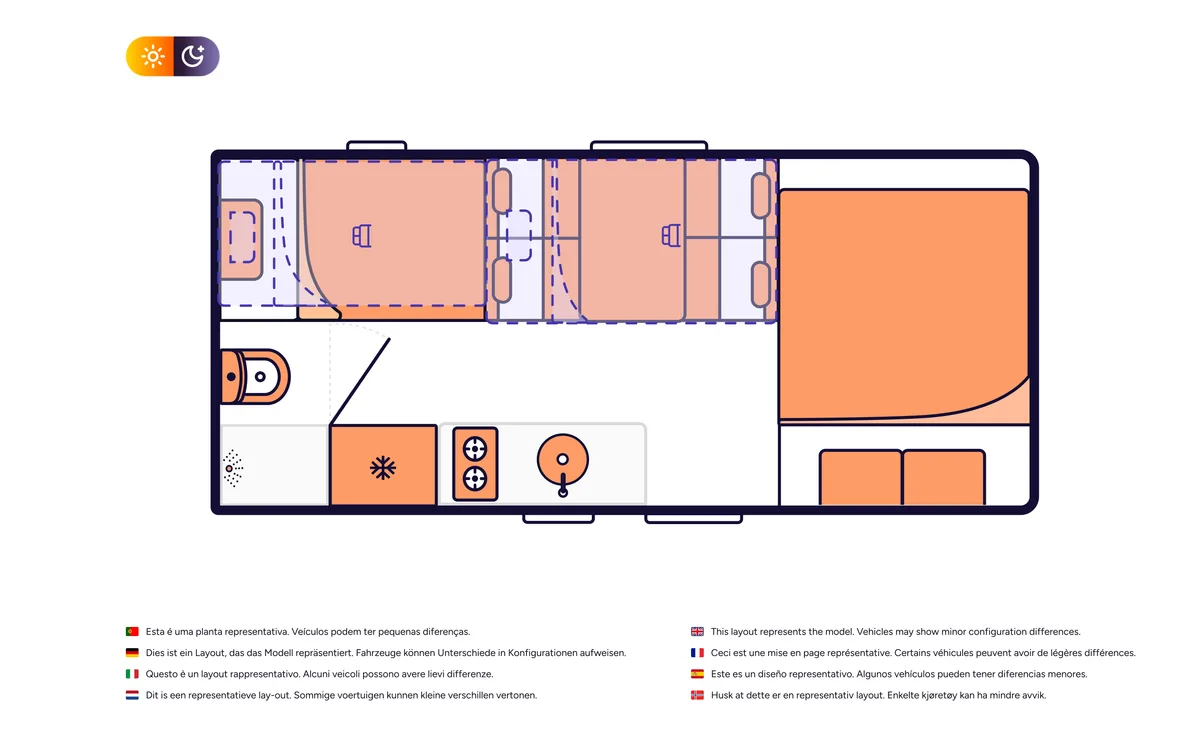 Indie Campers Trailer floor plan, USA