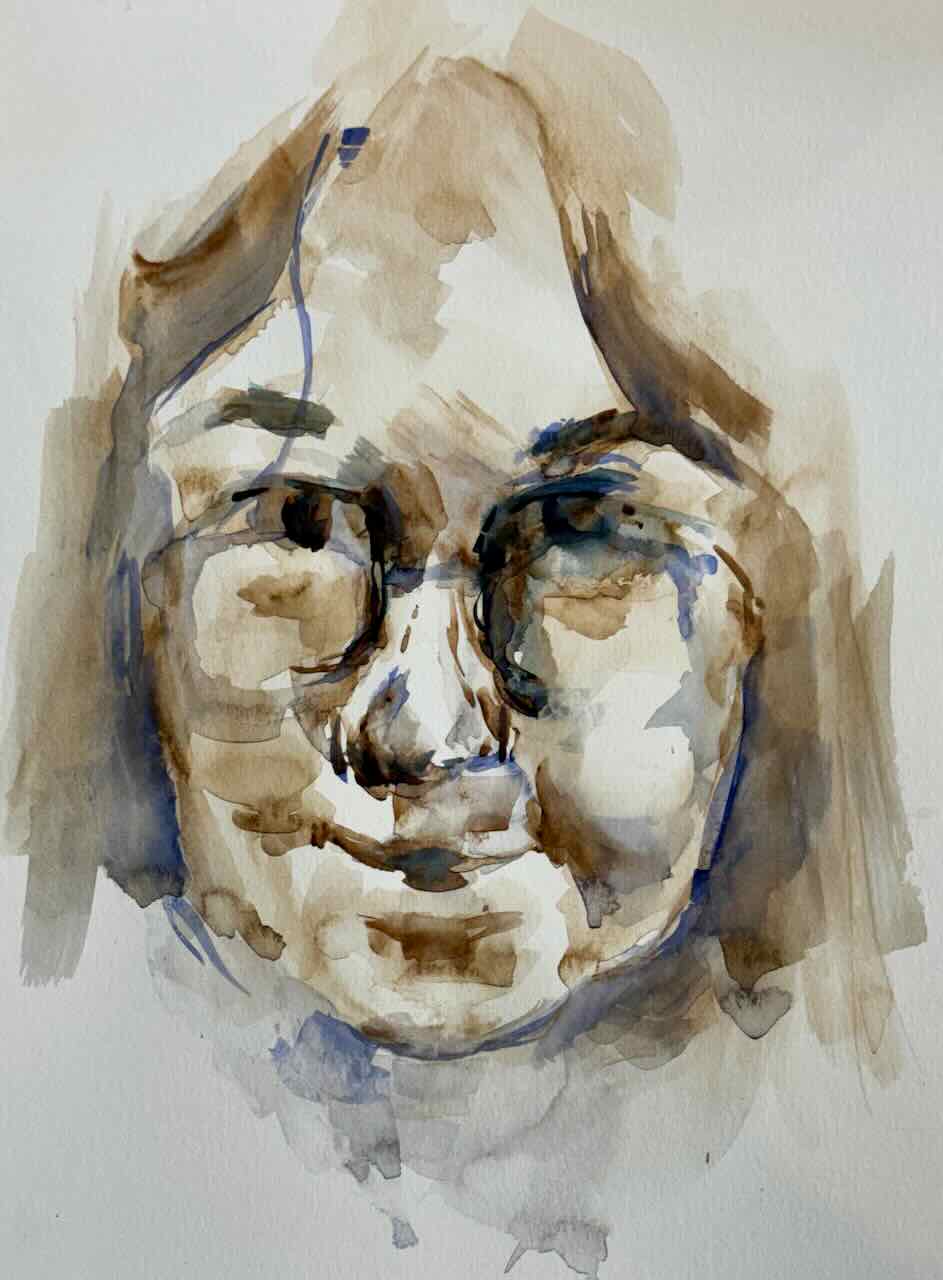 Watercolor portrait of a classmate