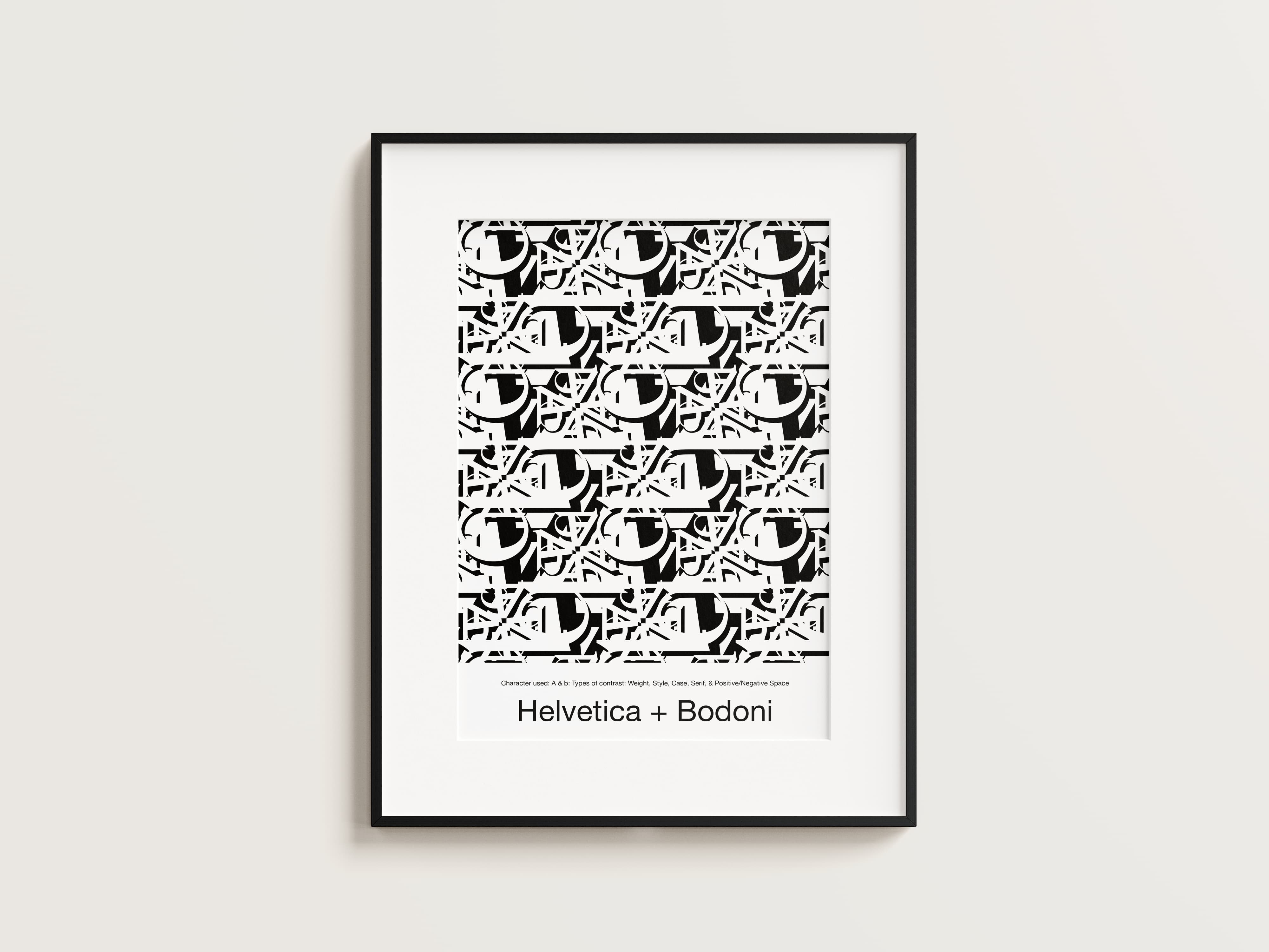 Poster made from interpolated Helvetica and Bodoni characters