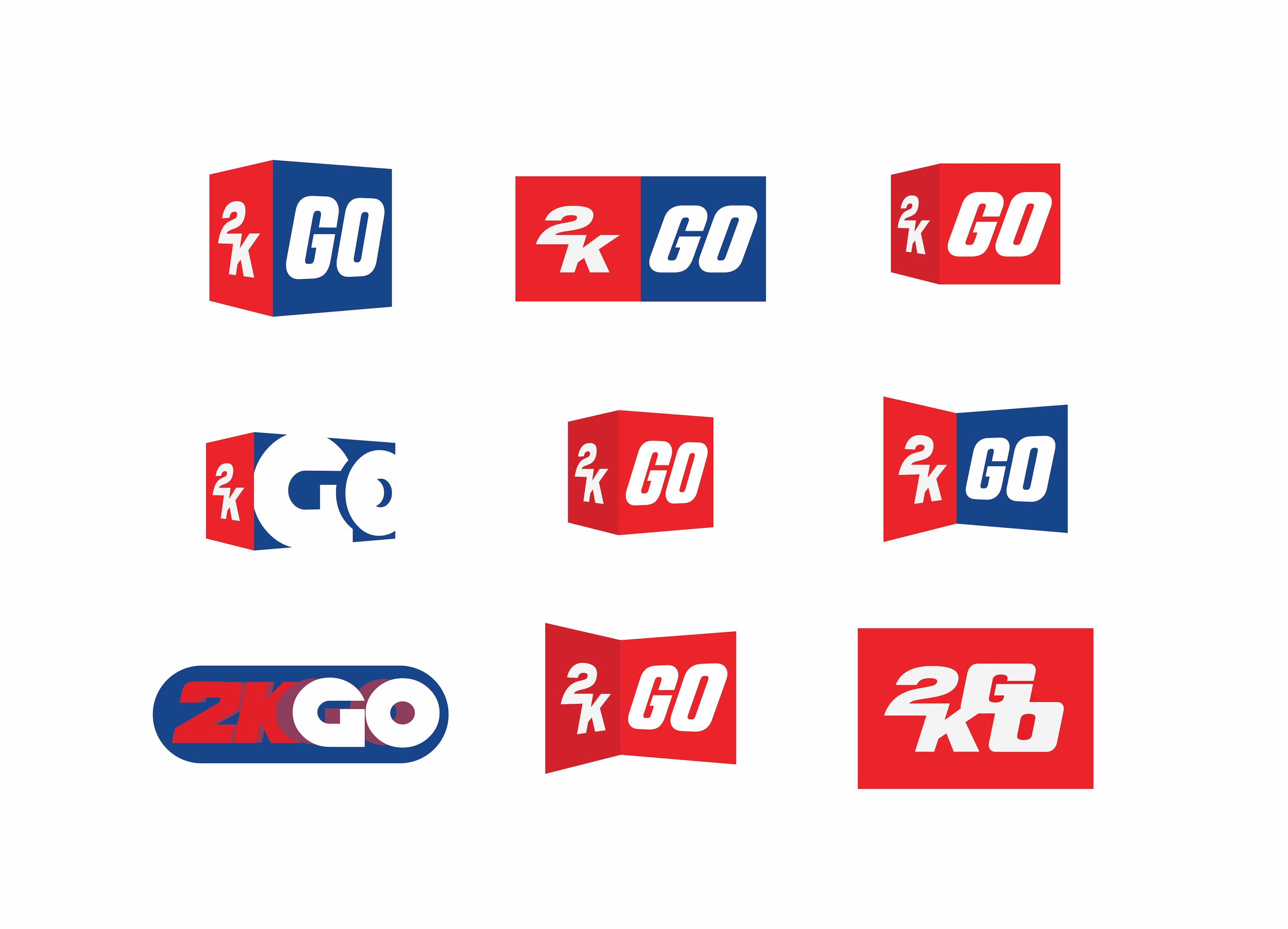 3x3 grid of logo designs