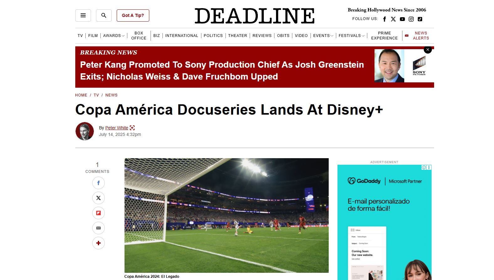 Copa America Docuseries lands at disney +