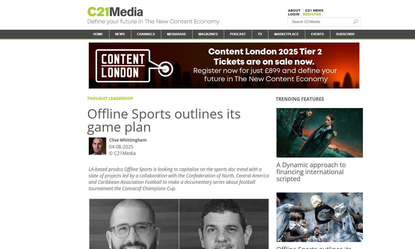 Offline Sports outlines its game plan