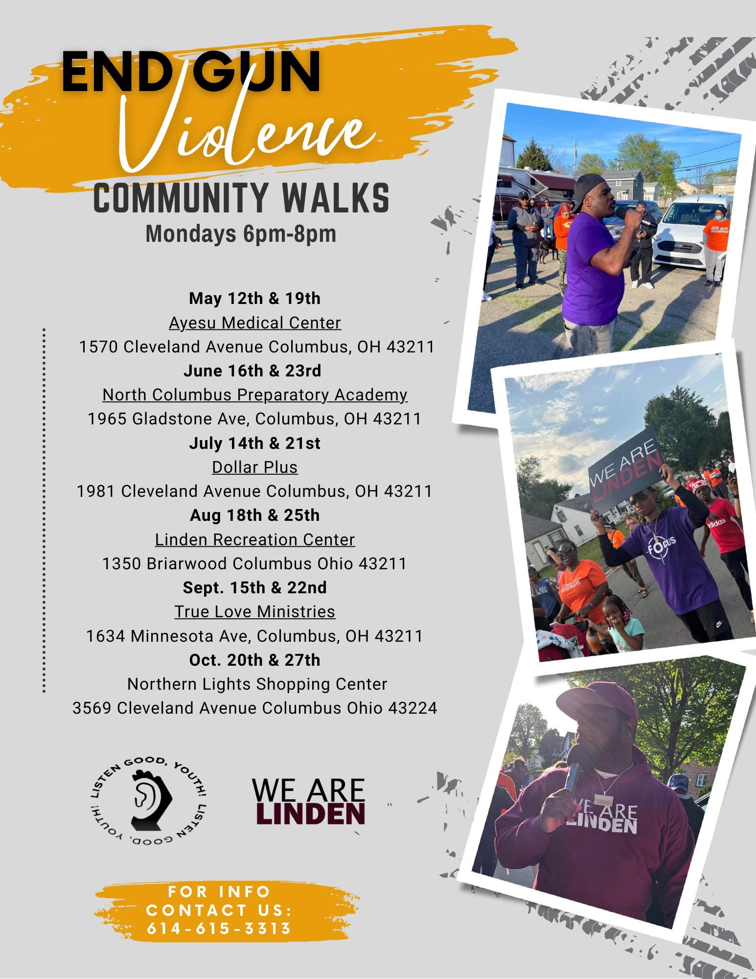 Flier for the community walks events