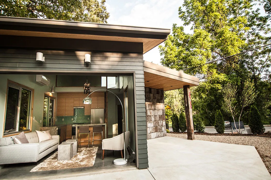 custom home renovation outdoor shot of tiny home