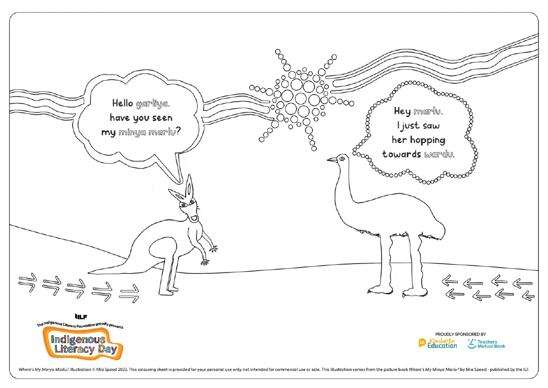 Minya Marlu Colouring In Book
