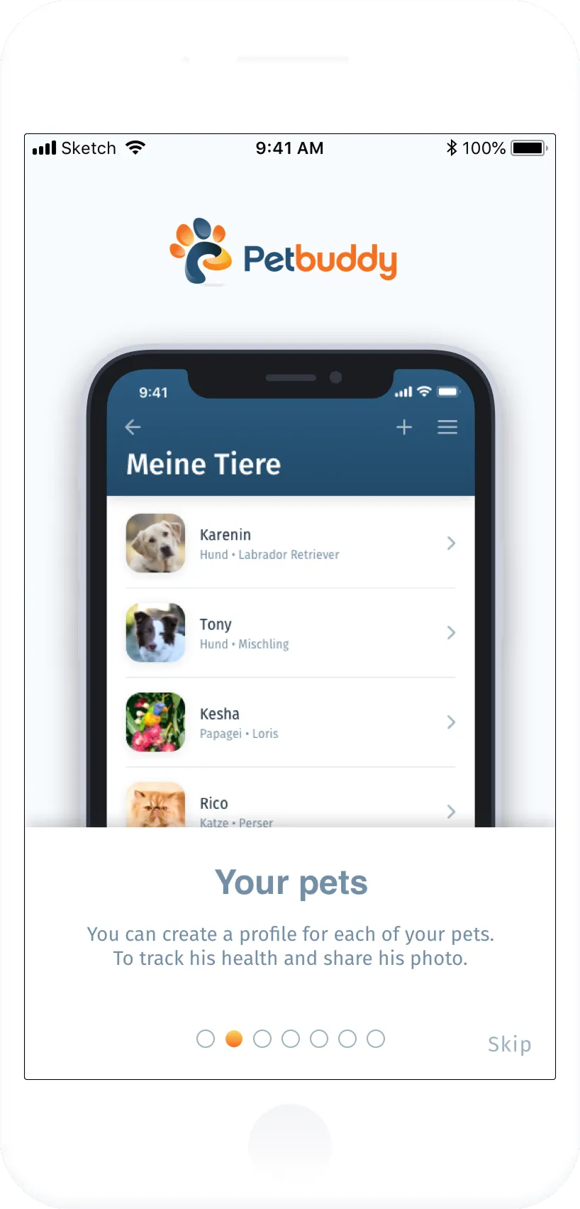 screenshots of the app