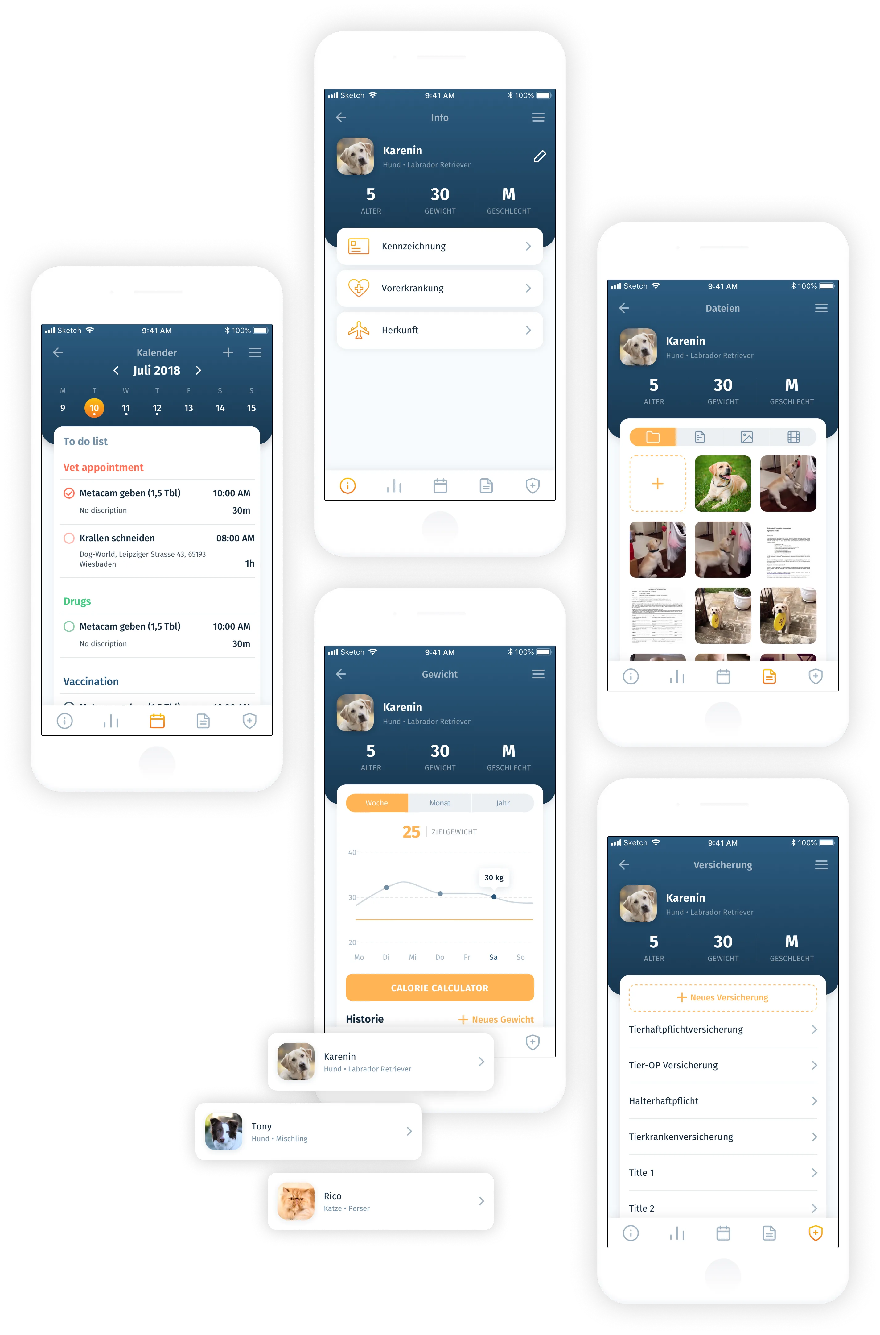 screenshots of the app