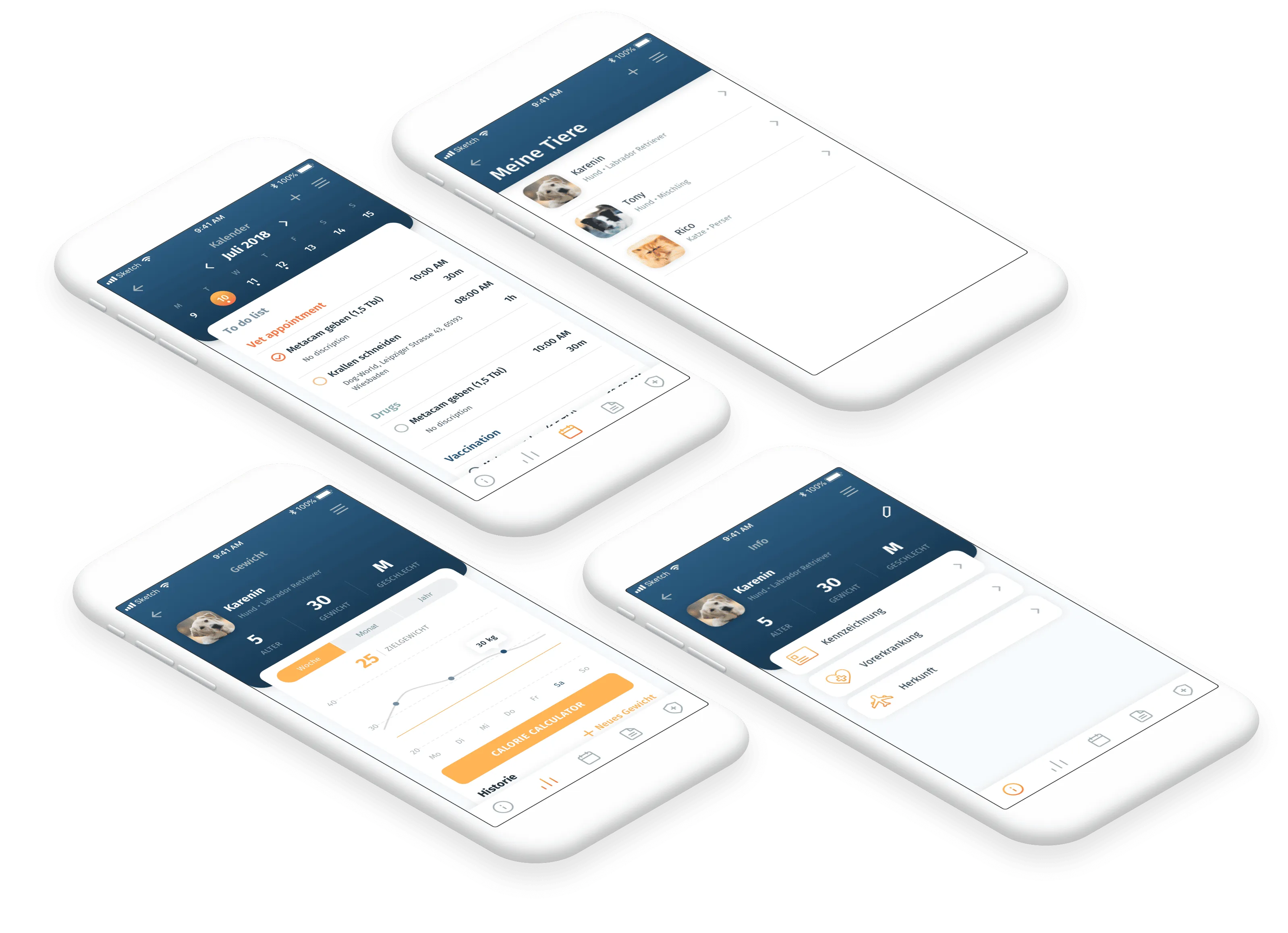screenshots of the app