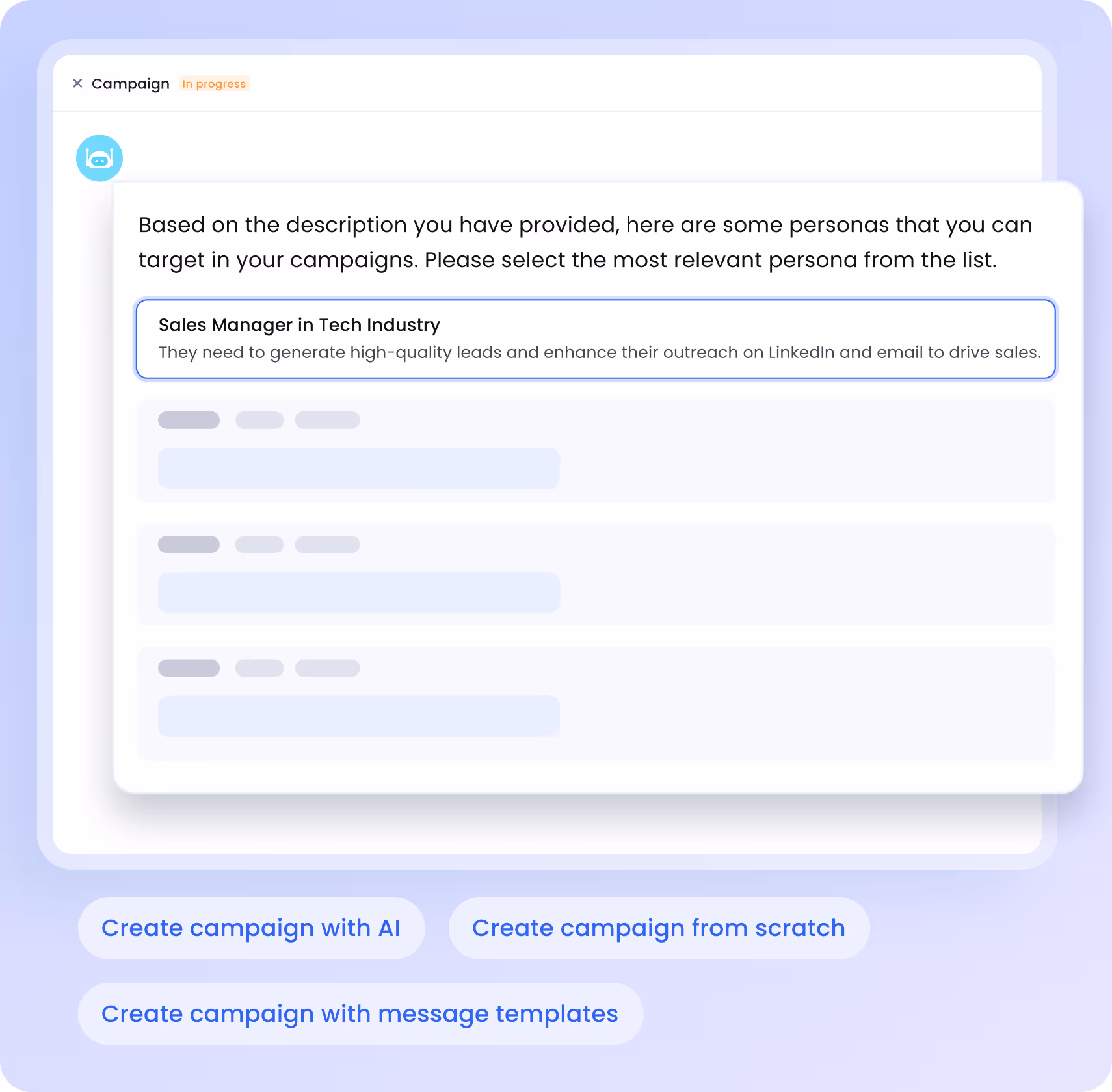 Chat with Salesrobot AI & start a campaign