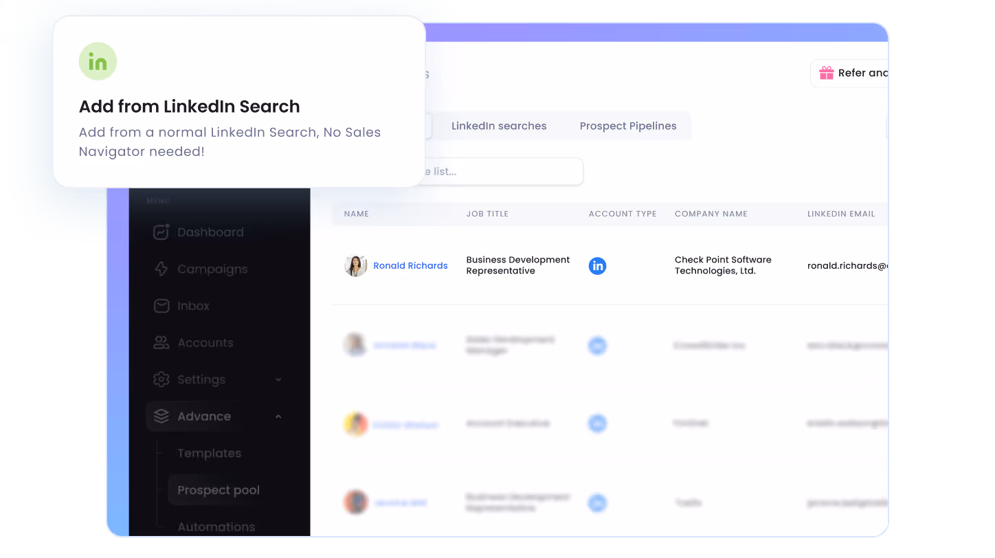 Automatic detection of verified work emails for imported leads