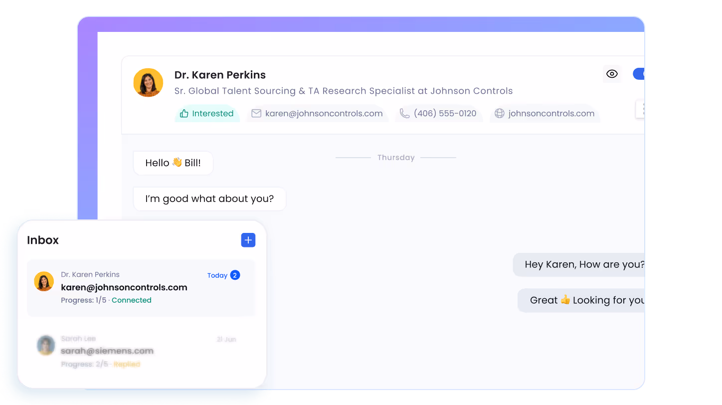 Unified inbox for organizing and replying to leads