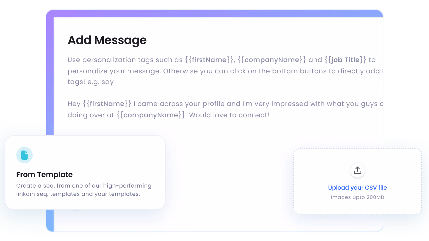 Custom variable fields imported through CSV for message personalization
