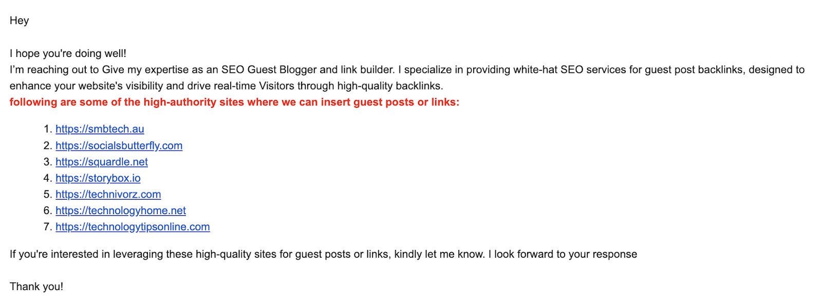 spammy email