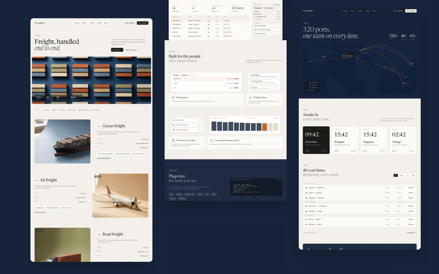 LaneWise services, platform and network pages