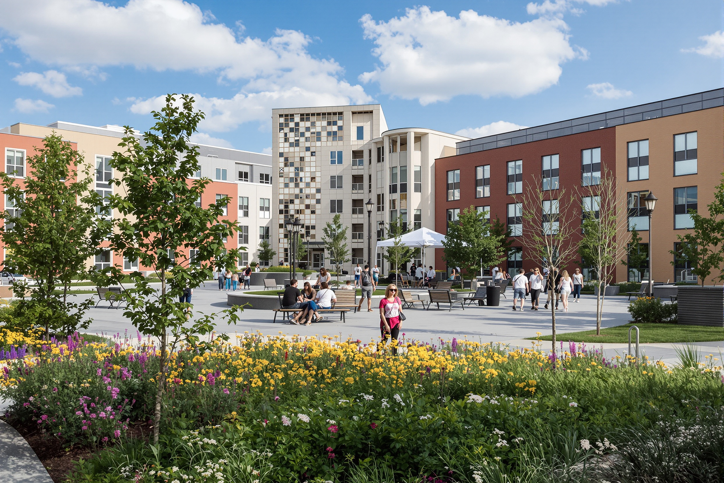 Campus occupancy open space plaza