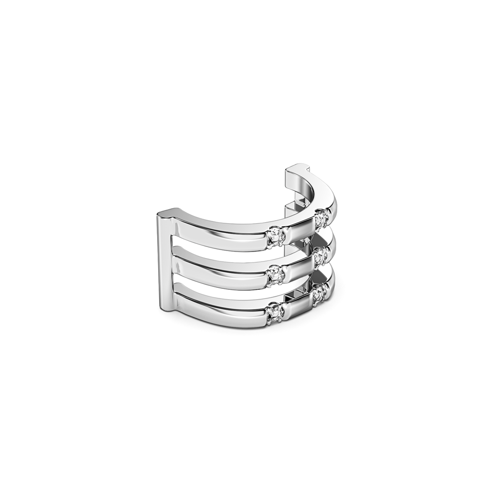 Clean render of a silver Juzzle ring centered on a plain white background.