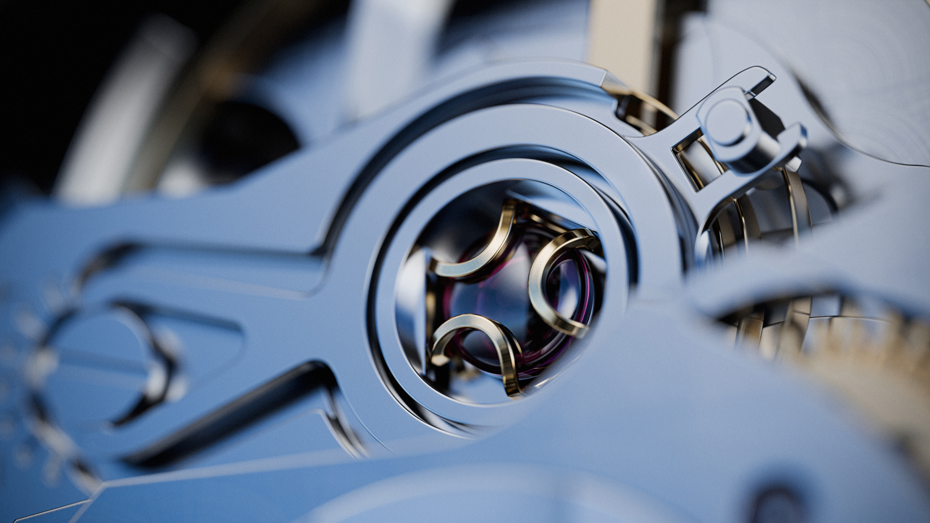 A close-up render of the DWISS watch crown and the side of the watch case, showing texture and detail.