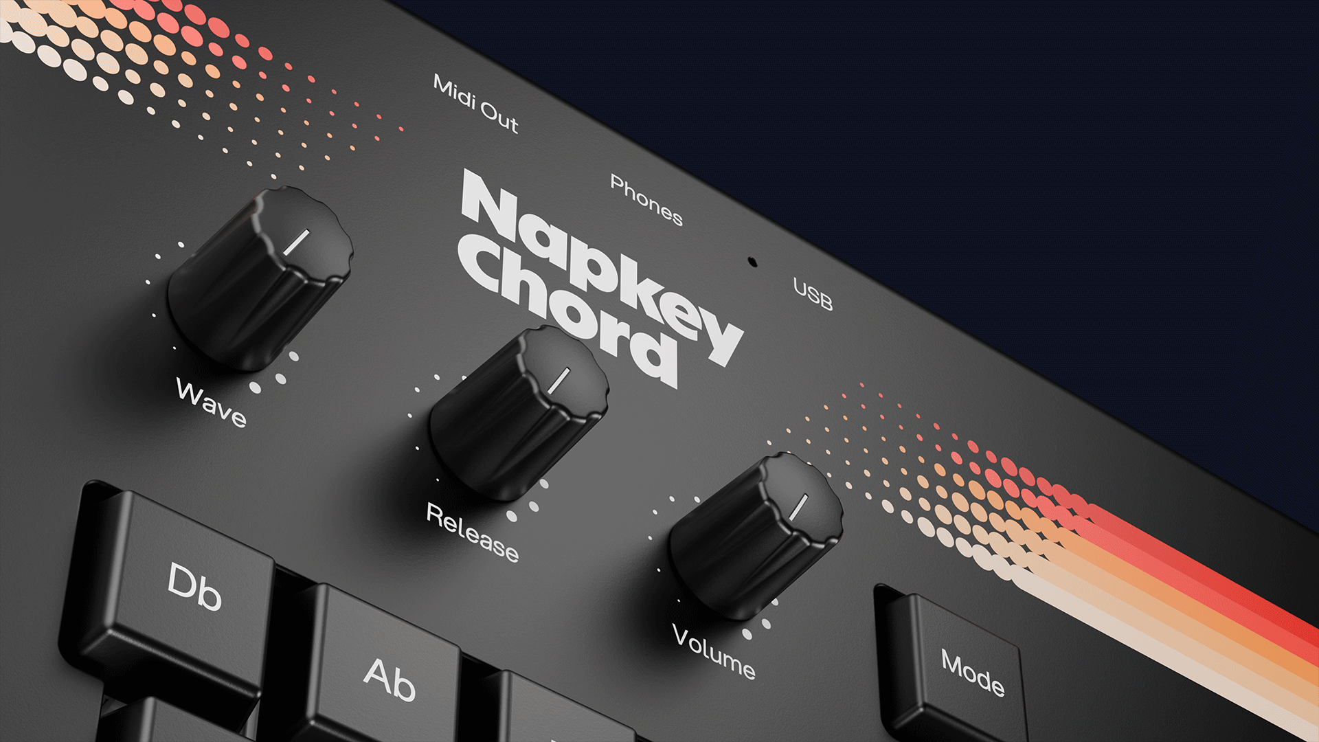 A render of the Napkey Chord from a dynamic, low angle, highlighting its form and design details.