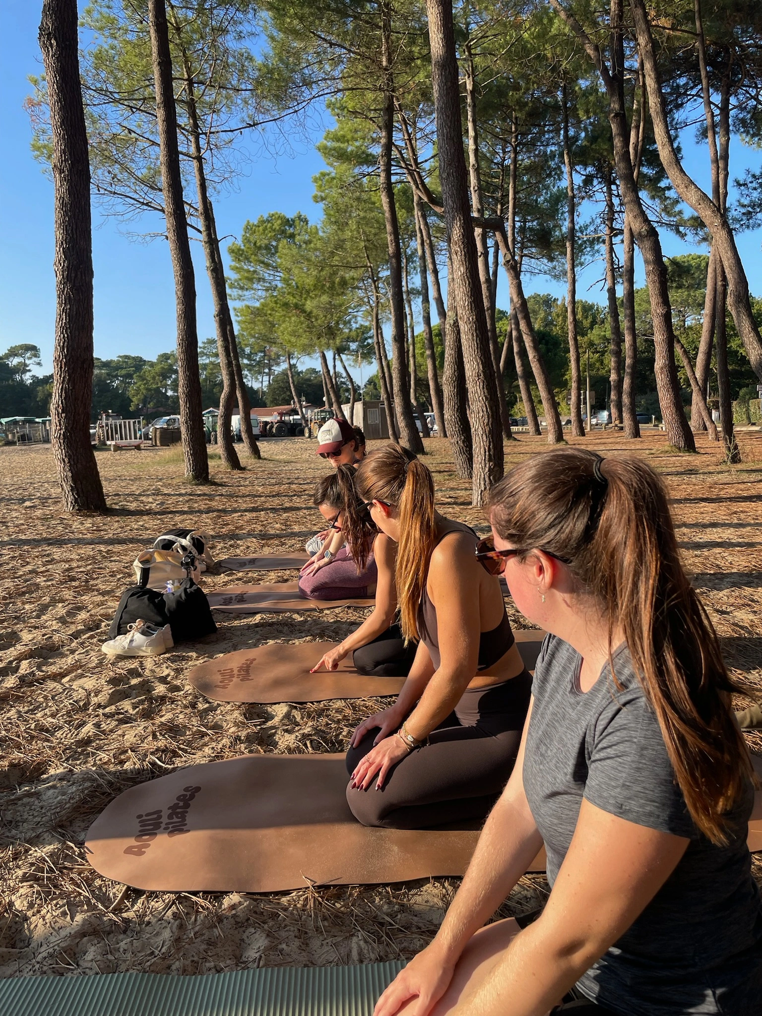 Pilates retreat in a 100% electric campervan with The Family Van - Pilates lessons on Lake Hossegor