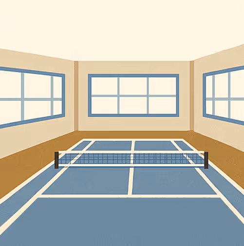 Ein Indoor-Pickleball-Court (Illustration)