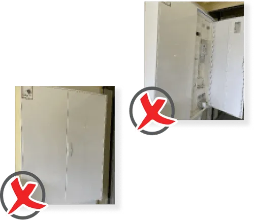 Geschlossener Elektroschrank, Außenansicht