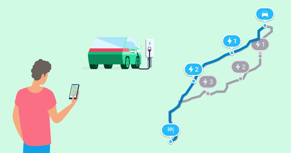 alternative route chargemap planner