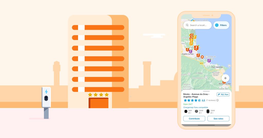 searching for charging stations on holiday