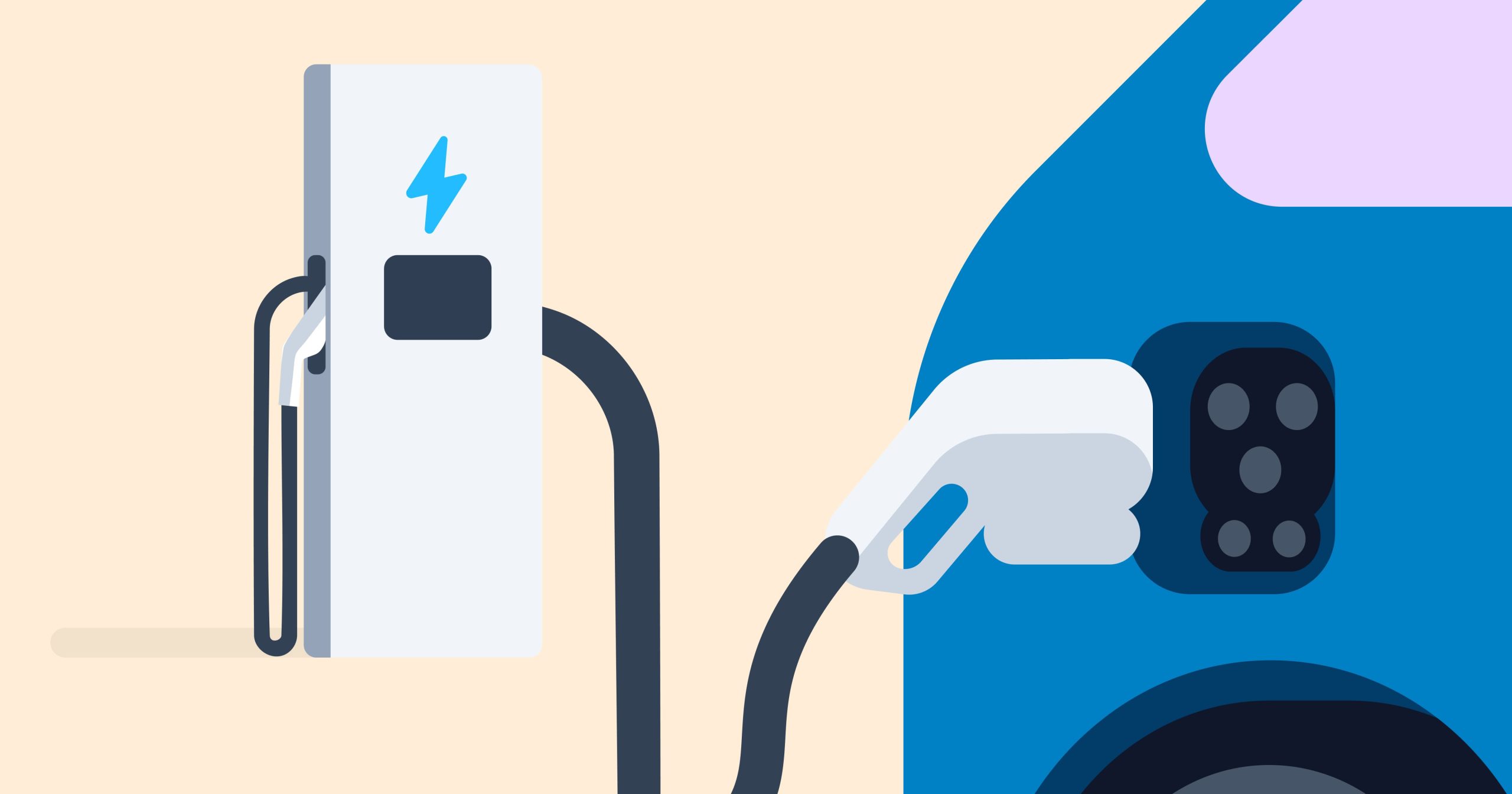 Educational visual: analogy of the bath tub to explain the difference between kW et kWhA woman plugging her electric car into a charging stationEine Frau schließt ein Elektroauto an einer Ladestation an