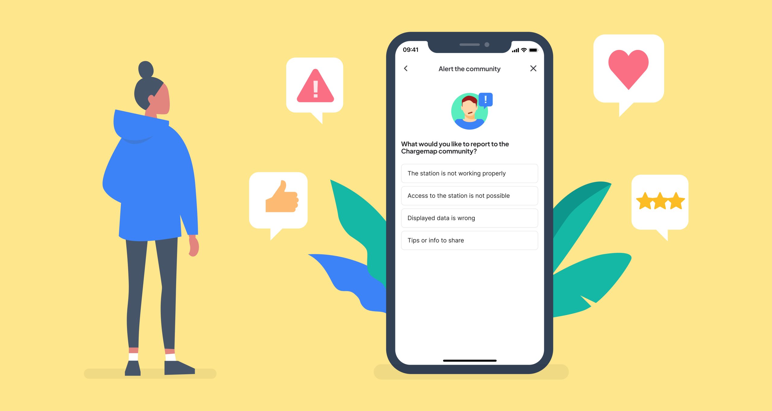 Reporting information to the chargemap community