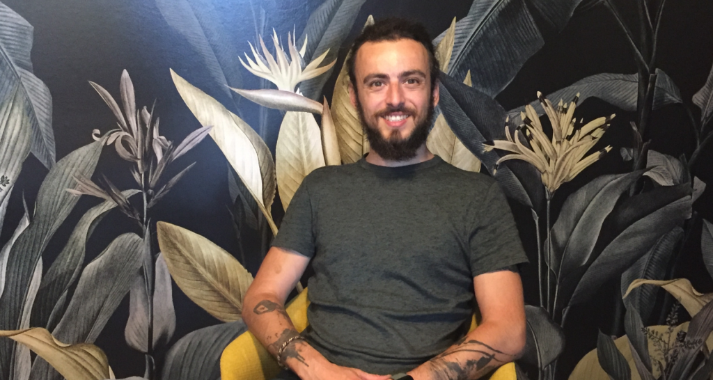 Portrait of Stanislas electric motorcycle driver