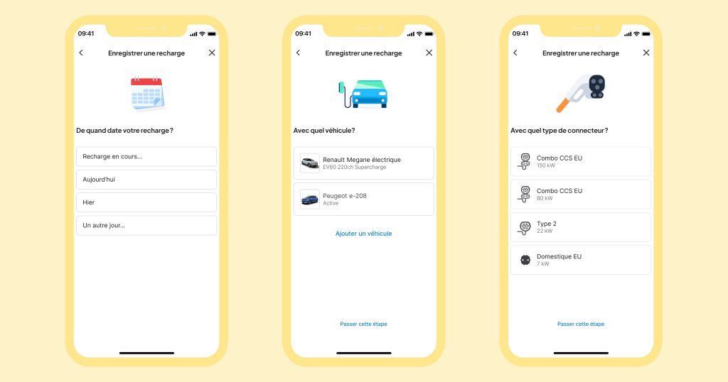 détails enregistrer recharge chargemap