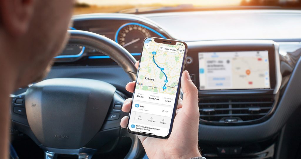 planificateur d'itinéraire Chargemap sur l'application mobile et apple carplay