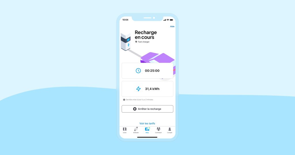 Recharge depuis mobile en cours