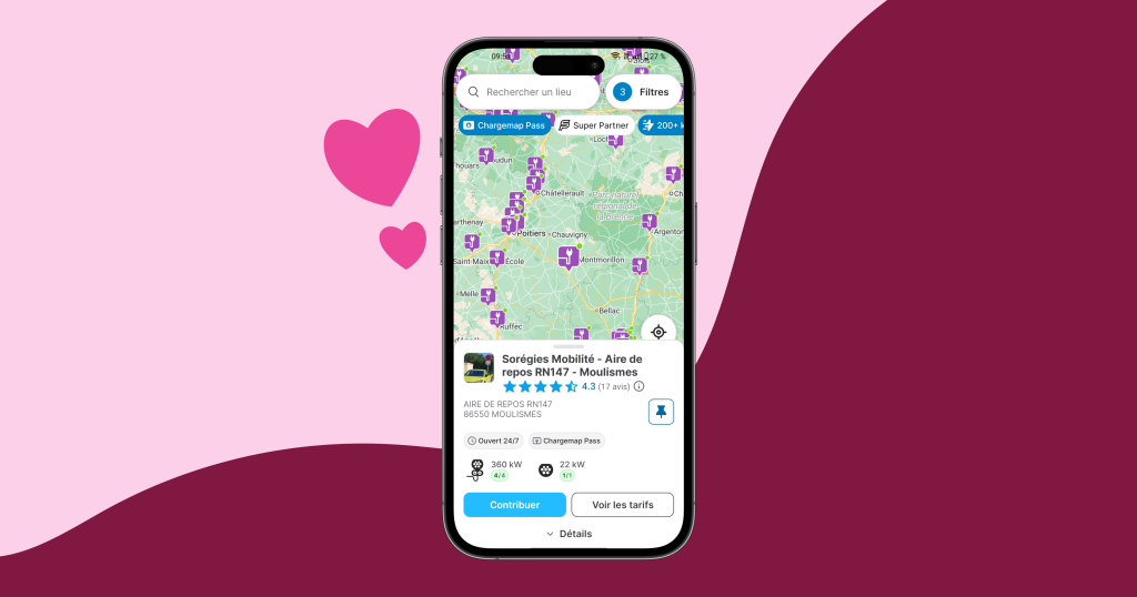 Fiche de borne sur la carte Chargemap