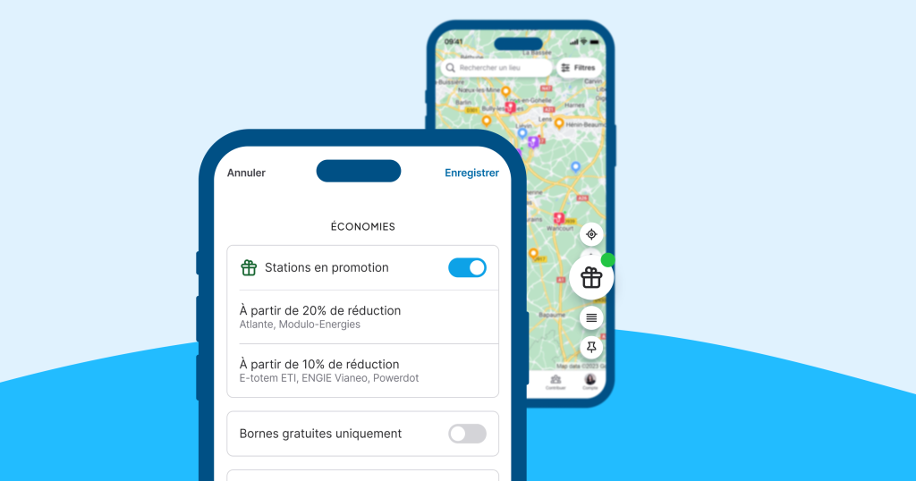 Stations de recharge en promotion dans l'application Chargemap