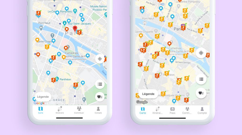 Carte des bornes sur Chargemap