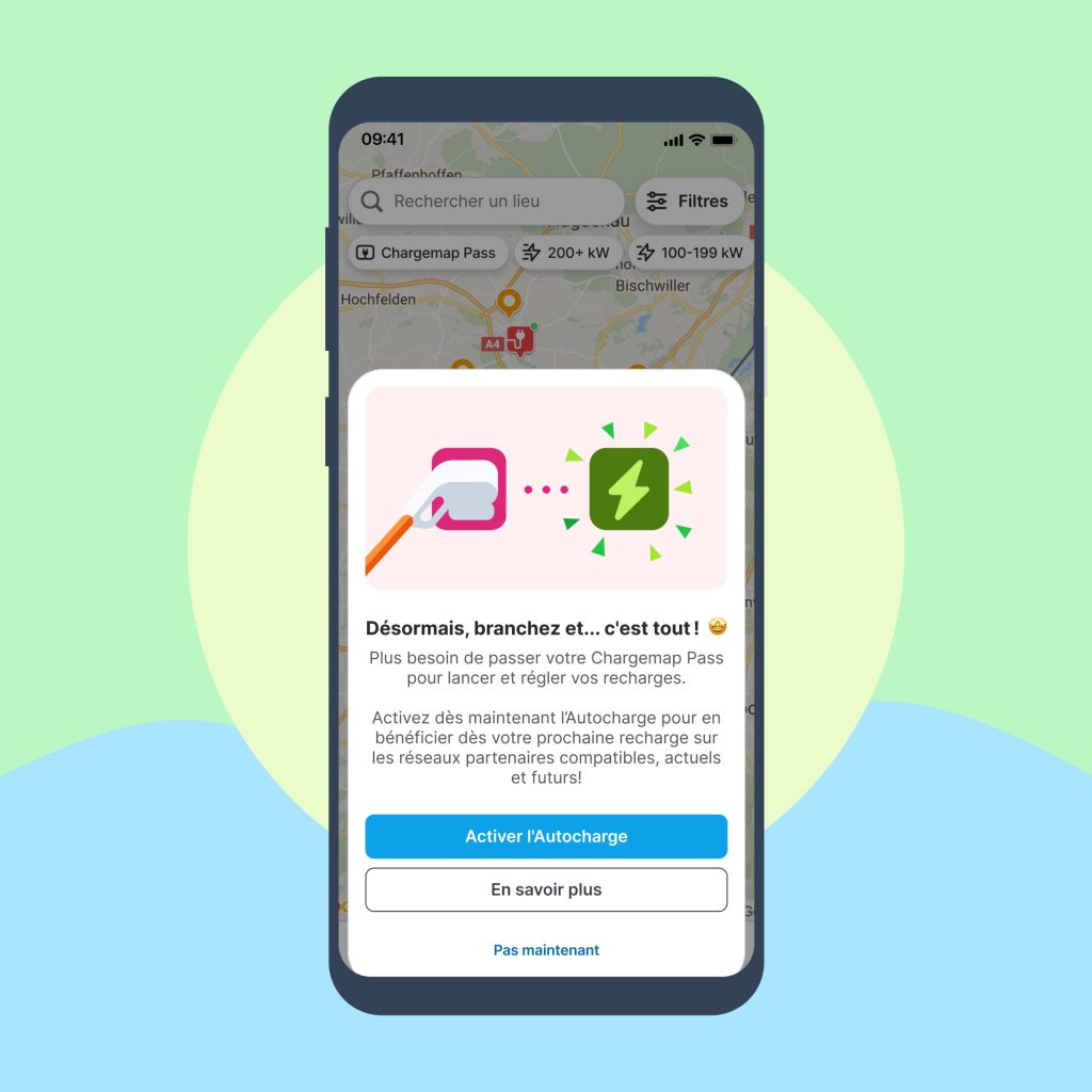 Ecran d'activation d'Autocharge dans l'app Chargemap
