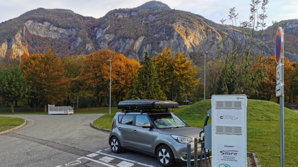 Road trip voiture électrique recharge Kia Soul EV